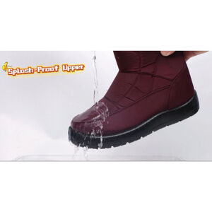 NEW Waterproof Faux Fur Lined Mid-Calf Booties Zipper Winter Snow Boots 7